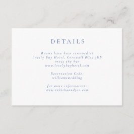 クラシックミニマル青と白の結婚詳細 エンクロージャーカード