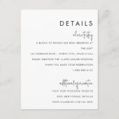 クラシックミニマル黒白結婚詳細 エンクロージャーカード (正面)