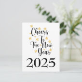 クラシックミニマル2025年新年ホリデーカード シーズンポストカード (スタンド正面)