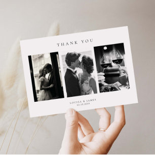 クラシックミニマ結婚リストの写真サンキューカード サンキューカード