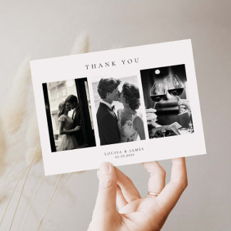 クラシックミニマ結婚リストの写真サンキューカード サンキューカード