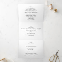 クラシックミニマ結婚リスト全員の3倍 三つ折り招待状