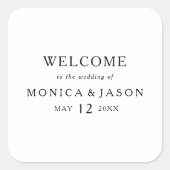 クラシックミニマ結婚リスト歓迎スクエア スクエアシール (正面)