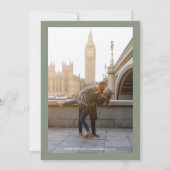 クラシックミュートグリーン写真エレガントな結婚式 セーブザデート (裏面)