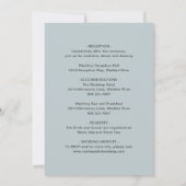 クラシックミュートブルーエレガントな結婚式 招待状 (裏面)