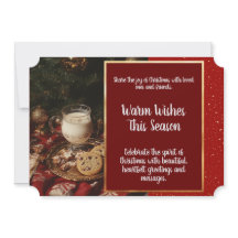 クラシックミルクとクッキーのフラットホリデーカード