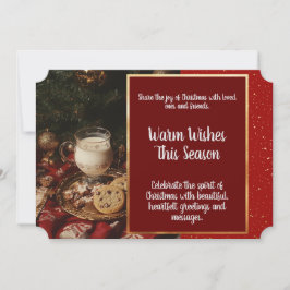 クラシックミルクとクッキーのフラットホリデーカード シーズンカード