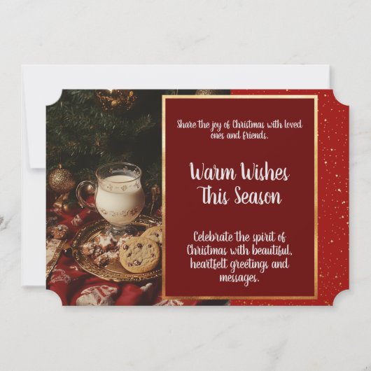 クラシックミルクとクッキーのフラットホリデーカード シーズンカード (正面)