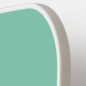 クラシックミント/ホワイトシンプルモノグラムミニマリスト ピックルボールラケット (左詳細)