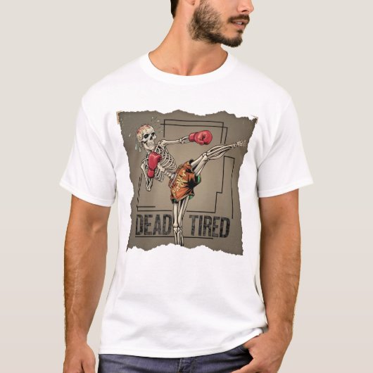 クラシックムエタイ骨格戦闘機Tシャツ Tシャツ (正面)