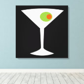 クラシックムービーMartini Stretted Canvas （黒） キャンバスプリント (インサイチュ (ウッドフロア))