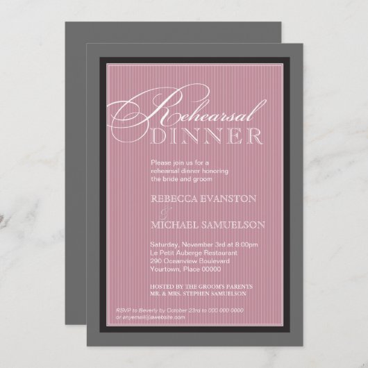 クラシックムーヴピンプリハーサルディナー 招待状 (正面/裏面)