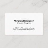 クラシックメイドスタイル | ハウスクリーナー 名刺 (裏面)