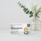 クラシックメイドロゴ | Qrコード | クリーナー 名刺 (スタンド正面)