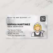 クラシックメイドロゴ | Qrコード | クリーナー 名刺 (正面)