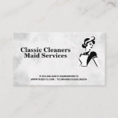 クラシックメイド白黒 | ホームクリーニングサービス 名刺 (正面)