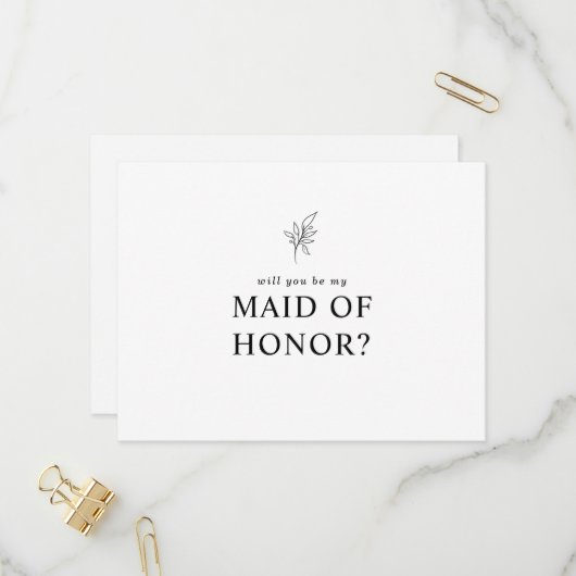 クラシックメイド・オブ・オーナー（花嫁付き添い人） インビテーションポストカード (正面/裏面インサイチュ)