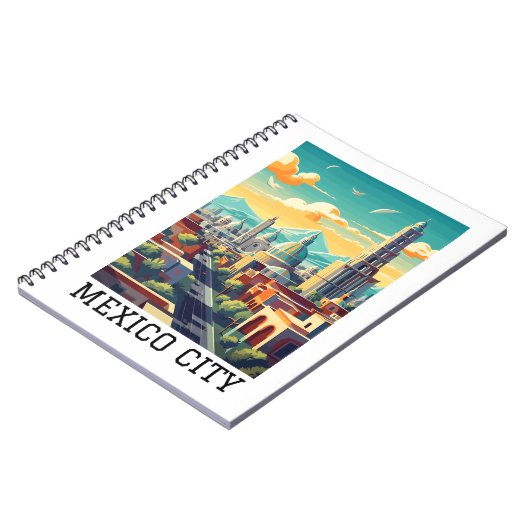 クラシックメキシコシティCDMXレトロヴィンテージトラベル ノートブック (左側)