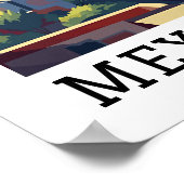 クラシックメキシコシティCDMXレトロヴィンテージトラベル ポスター (角)