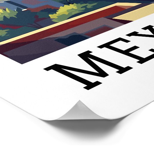 クラシックメキシコシティCDMXレトロヴィンテージトラベル ポスター (角)