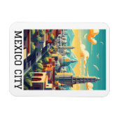 クラシックメキシコシティCDMXレトロヴィンテージトラベル マグネット (横)