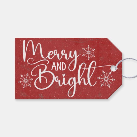 クラシックメリーと明るいトレンディー ギフトタグ (正面(横))