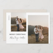 クラシックメリークリスマスアンティークホワイトドット写真 シーズンカード (正面/裏面)