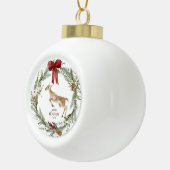 クラシックメリークリスマスウィンターホリデーリース セラミックボールオーナメント (右)