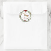 クラシックメリークリスマスウィンターホリデーリース ラウンドシール (バッグ)