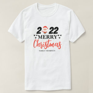 クラシックメリークリスマスサンタクロース毎年家族 Tシャツ