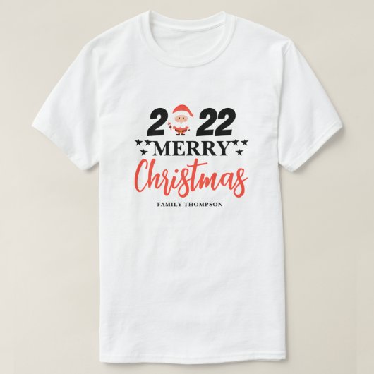 クラシックメリークリスマスサンタクロース毎年家族 Tシャツ (デザイン正面)