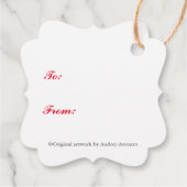 クラシックメリークリスマスツリーギフトラベルメッセージカード フェイバータグ (裏面)