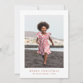 クラシックメリークリスマスドットプリントフォトカード シーズンカード (正面)