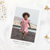 クラシックメリークリスマスドットプリントフォトカード