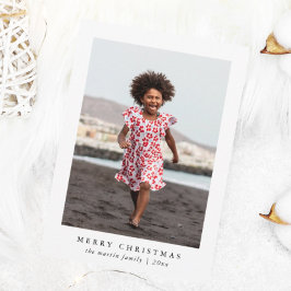 クラシックメリークリスマスドットプリントフォトカード シーズンカード