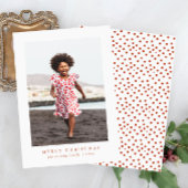 クラシックメリークリスマスドットプリントフォトカード シーズンカード