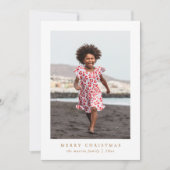 クラシックメリークリスマスドットホリデーフォトカード シーズンカード (正面)