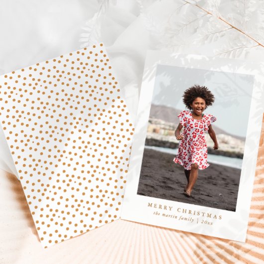 クラシックメリークリスマスドットホリデーフォトカード シーズンカード