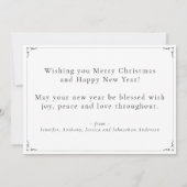 クラシックメリークリスマスハッピーニューイヤーブルーカード (裏面)