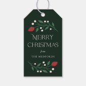 クラシックメリークリスマスパーソナライズされたフローラ ギフトタグ (正面)