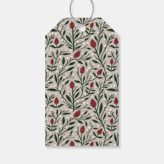 クラシックメリークリスマスパーソナライズされたフローラ ギフトタグ (裏面)
