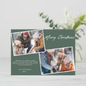 クラシックメリークリスマスファミリー2枚フォトグリーン シーズンカード (スタンド正面)