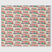 クラシックメリークリスマスホリディグリーティングシームレスシームレスホテル ラッピングペーパー (フラット)