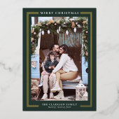 クラシックメリークリスマスホリデーフォトカード 箔シーズンカード (正面)