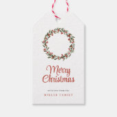 クラシックメリークリスマスホリデーリース ギフトタグ (正面)