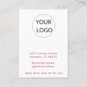 クラシックメリークリスマスレッドイヤリングディスプレイ 名刺 (裏面)