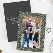 クラシックメリークリスマスワンフォトスノーフレーク シーズンカード