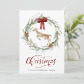 クラシックメリークリスマス冬の動物のリース写真 シーズンカード (スタンド正面)