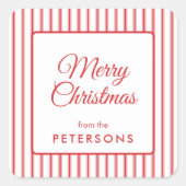 クラシックメリークリスマス広場ステッカー スクエアシール (正面)