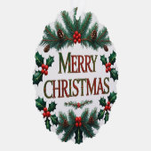 クラシックメリークリスマス紙オーナメントカード オーナメントカード (右)